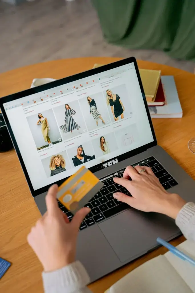 E-commerce website displayed on a laptop